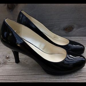 Etienne Aigner E-drew Black patent pump